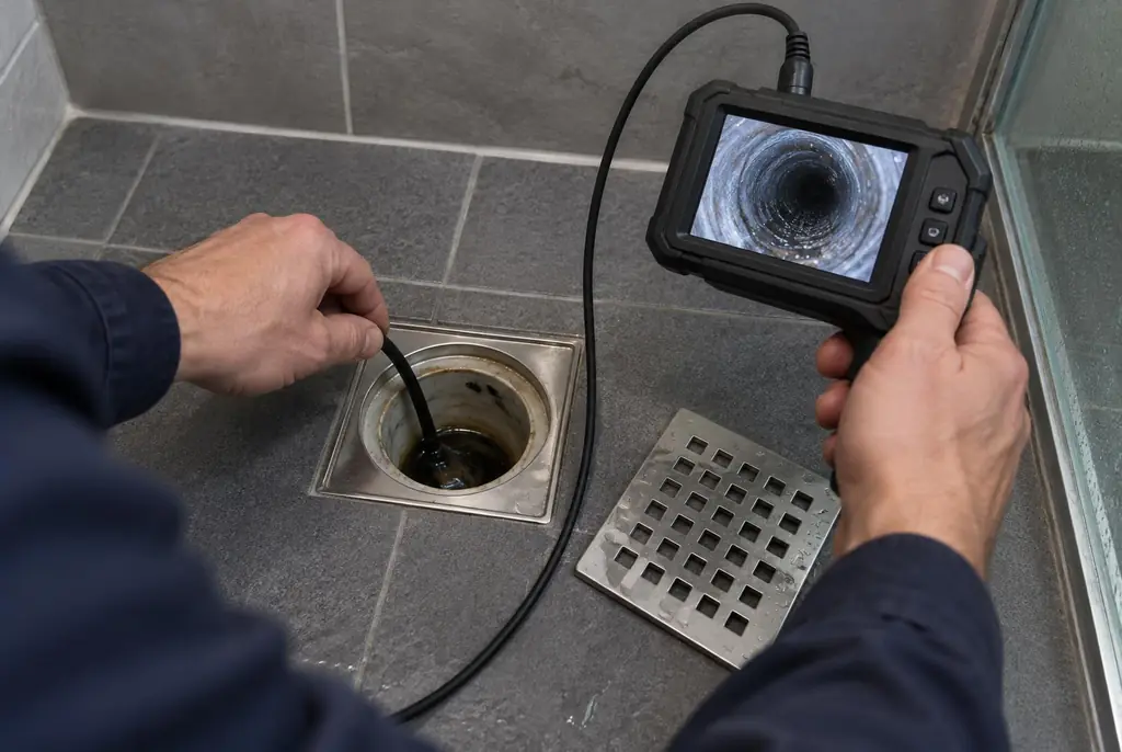 Lekdetectie Lemmer – endoscoop-inspectie in een douchegoot