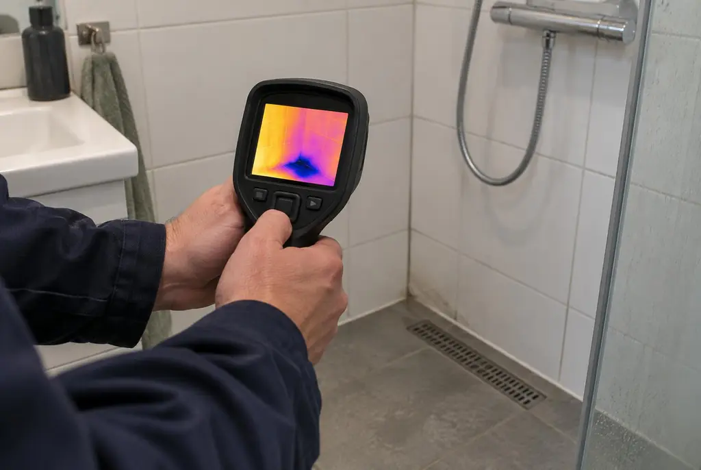 Lekdetectie Lemmer – lekdetectiespecialist met warmtebeeldcamera in een badkamer